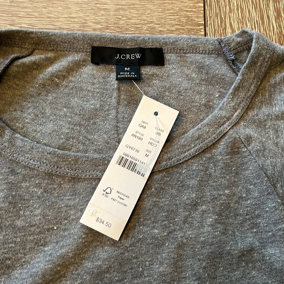 NWT J. Crew AN180 puff sleeve tshirt gray medium new with tags - Picture 5 of 7